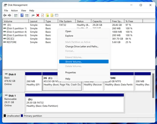 Disk Management Tool Windows 11