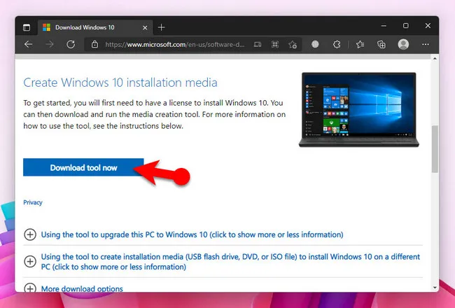 Download Windows 10 Media Creation Tool