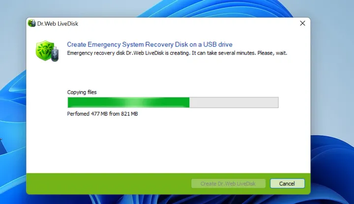 Dr.Web LiveDisk Create Recovery USB