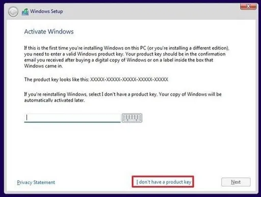 Enter Product Key Windows 11 Install
