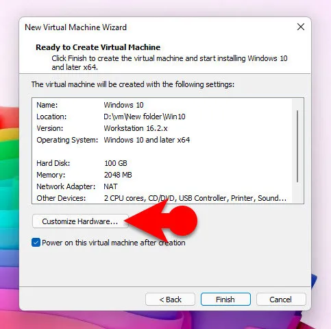 Open VMWare Workstation 16 Player