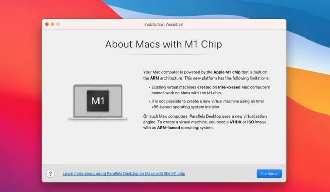 M1 Warning Parallels Desktop 17