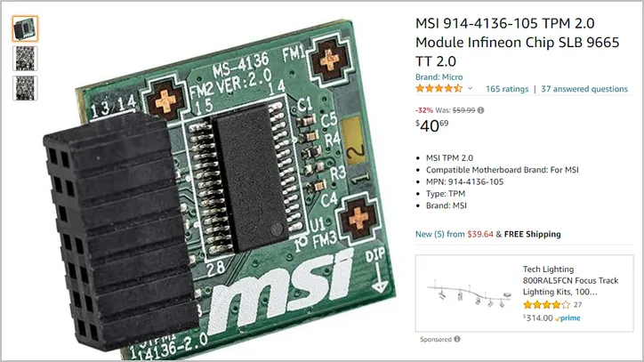 MSI TPM 2.0 Module