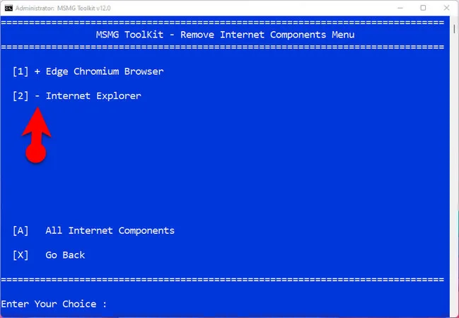 MSMG Toolkit Remove IE