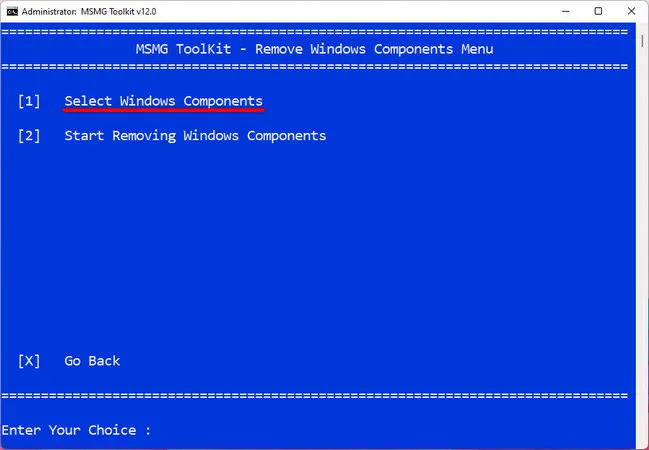 MSMG Toolkit Select Components