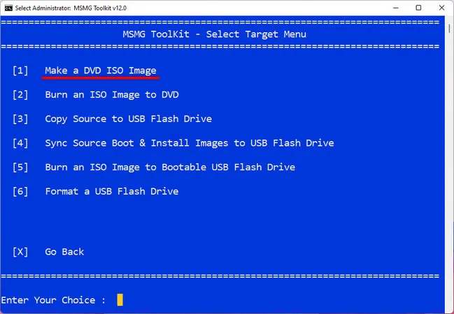 MSMG Toolkit Target Make ISO