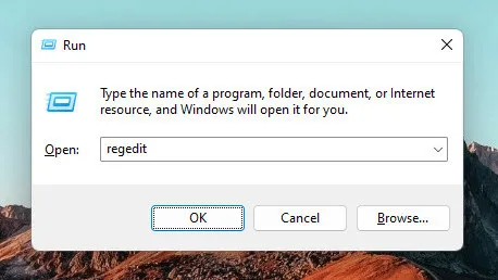 Open Registry Editor Windows 11