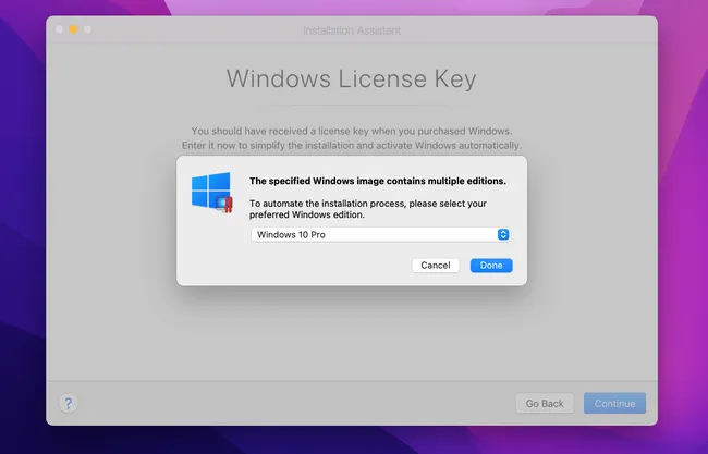 Choose Windows 11 Edition Parallets Desktop on Mac