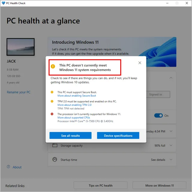 PC Health Check Report