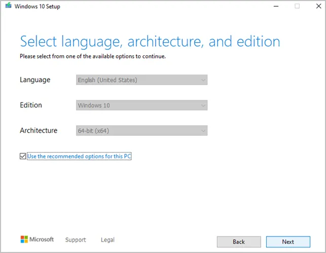 Select Language Windows 10 Install