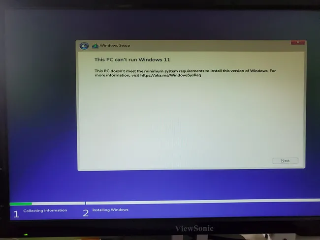 This PC can't run Windows 11