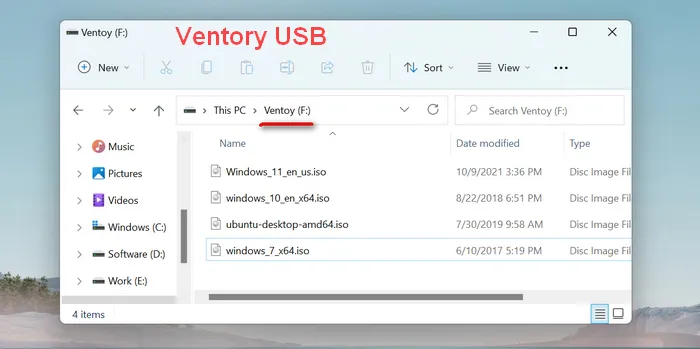 Ventory Windows 11 USB Creator