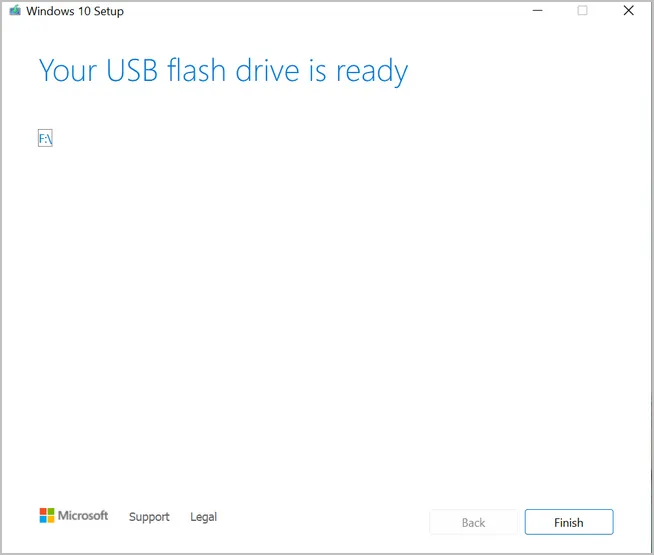Windows 10 Media Creation Tool Finish