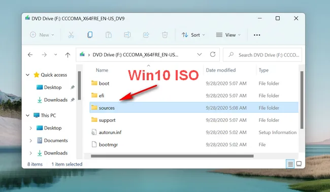 Sources Folder in Windows 10 ISO