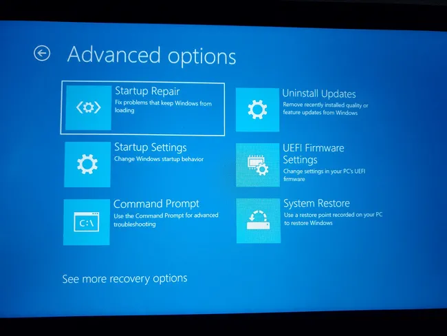 Advanced options Windows 11