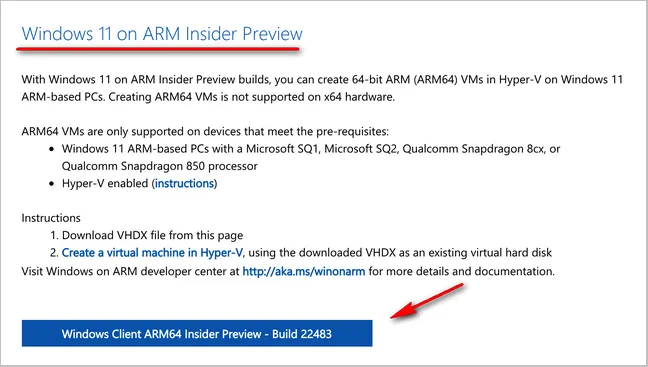 Download Windows 11 for ARM 