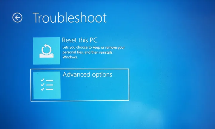 Windows 11 Advanced Options