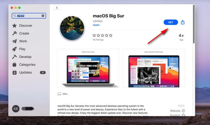 Scarica macOS Big Sur dall'App Store