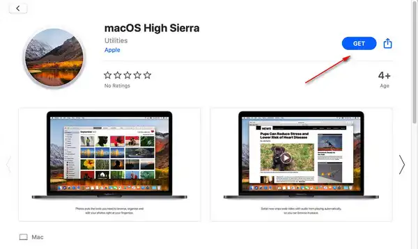 scarica macOS High Serria dall'App Store