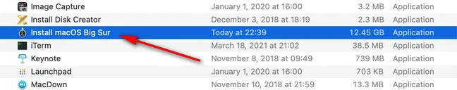 Installa l'app macOS Big Sur