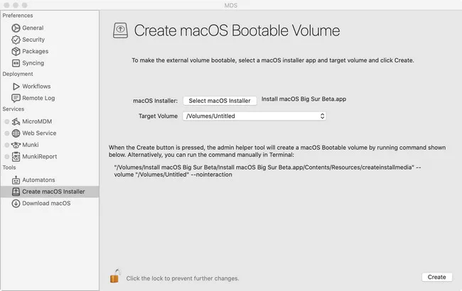 Crea Volume macOS Avviabile MDS