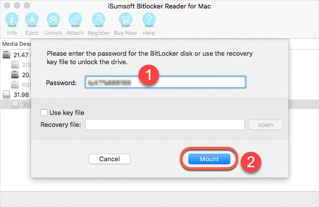 lettore bitlocker per montaggio usb mac