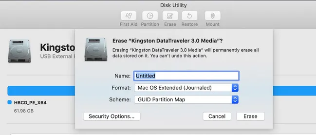 formatta usb su mac