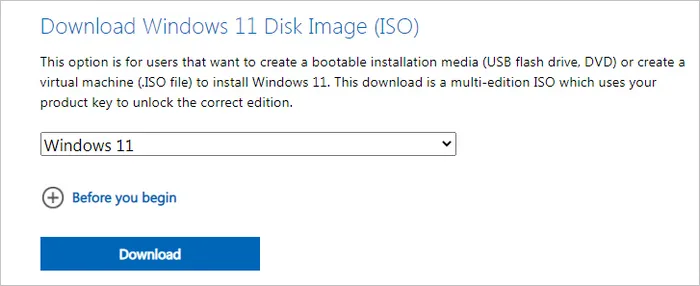 Download del file ISO di Windows 11