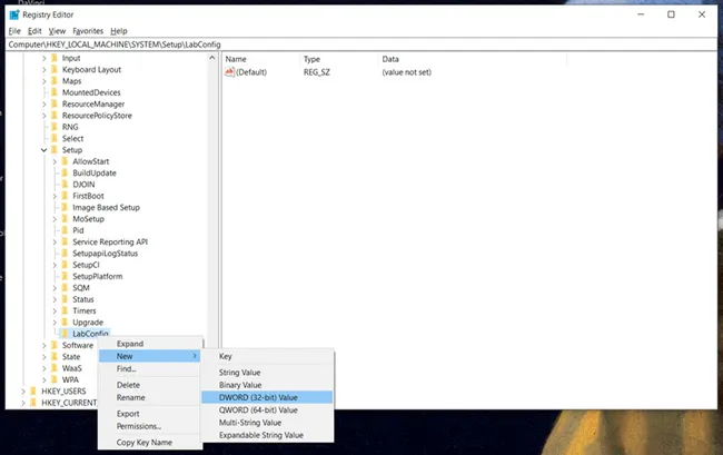 Editor del Registro di Windows