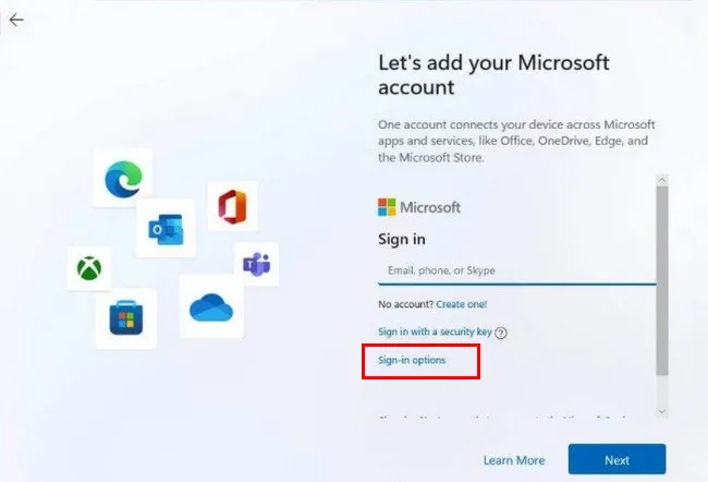 Aggiungi Account Microsoft Installazione Windows 11