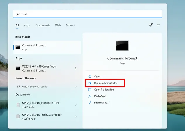 Aprire il Prompt dei comandi