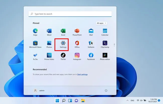Apri Impostazioni Windows 11