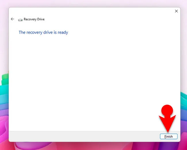 Pronto per il disco di ripristino