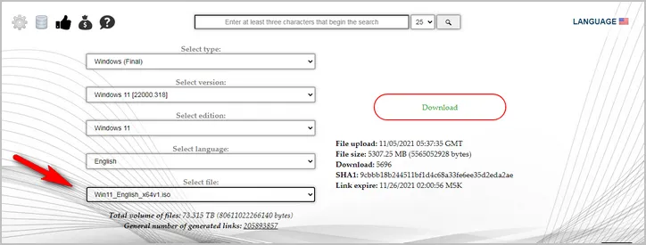 Strumento di download di Windows 11 di Techbench