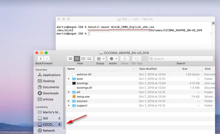 Mac で ISO をマウント
