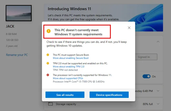 このPCはWindows 11を実行できません