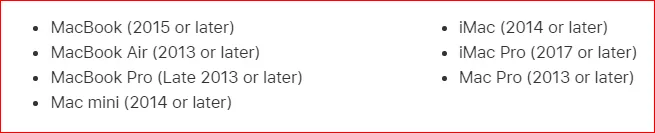 macOS Big Surを実行する互換性のあるMac