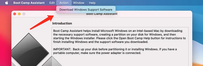 Windows Support Software をダウンロード