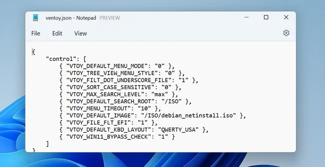 Windows 11チェックをバイパスするVentoy