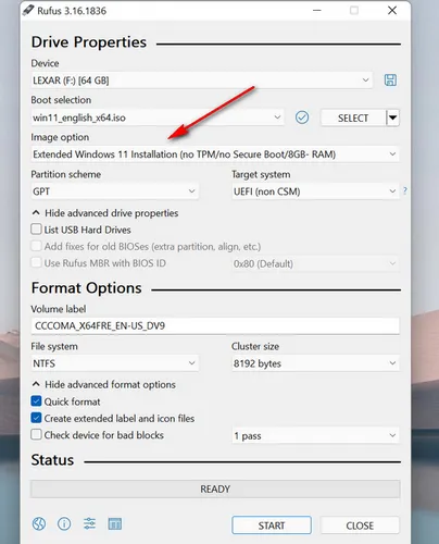 Rufus Bypass Windows 11 Beperking