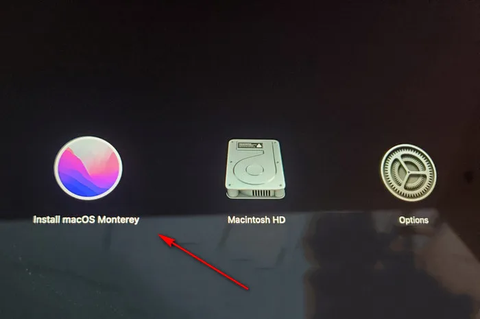 Start Mac op vanaf Monterey Install USB