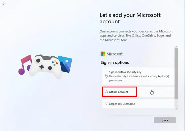 Offline account toevoegen Windows 11 installeren