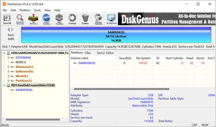 DiskGenius Herstel-USB