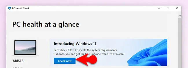 Start van pc-gezondheidscontrole