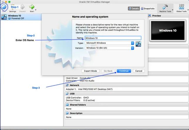 在mac catalina上創建新的虛擬機