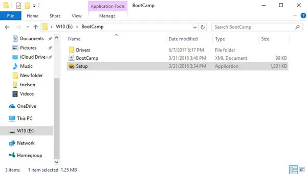 安裝 Windows 驅動程式 Bootcamp 設定