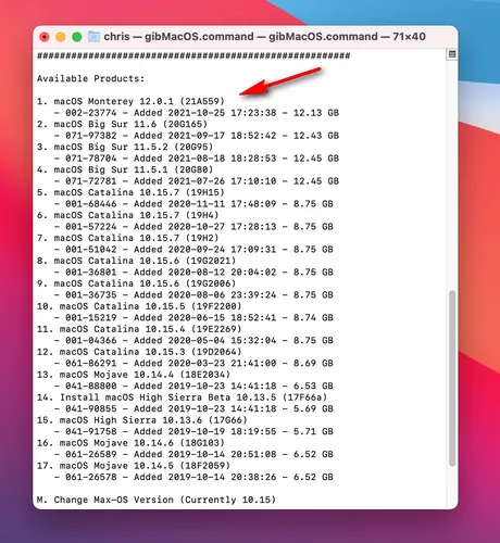 從gibMacOS下載macOS Monterey