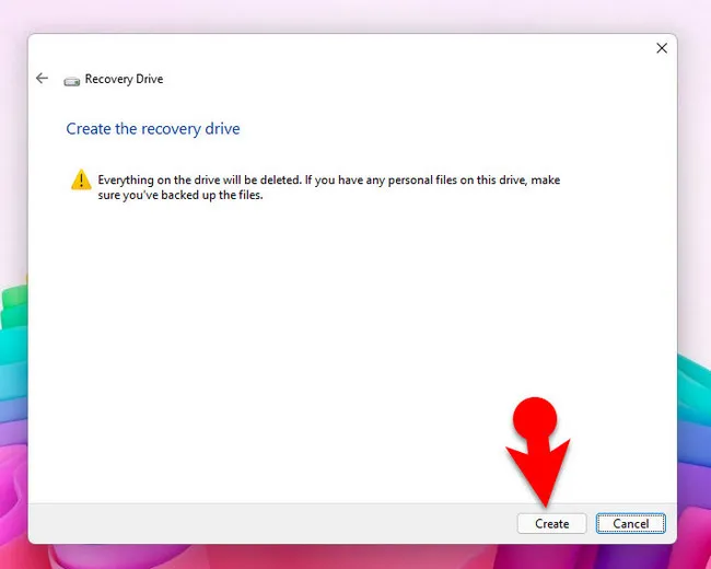 格式化 USB 恢復驅動器