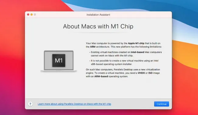 M1 警告 Parallels Desktop 17